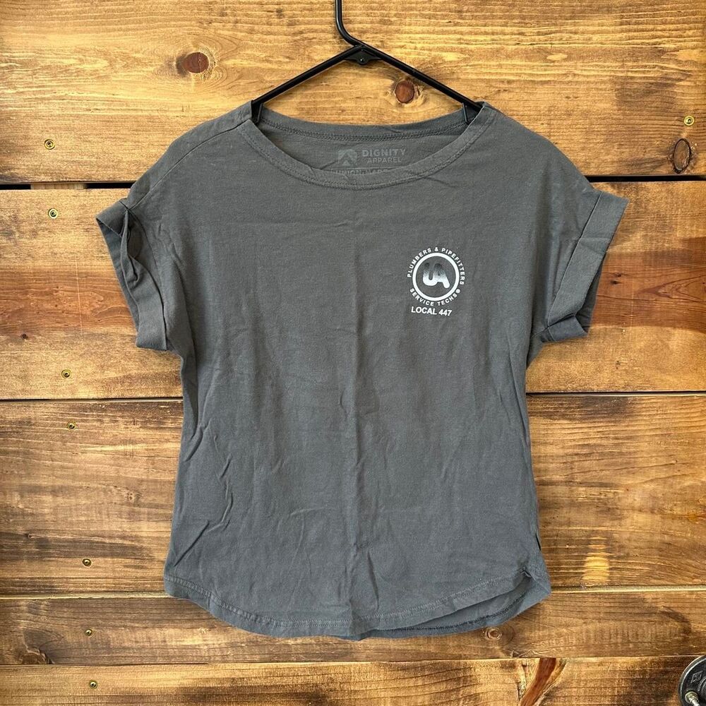 Unbranded Women's Grey and Black T-shirt